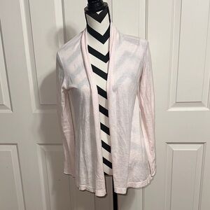 White + Warren Women's Light Pink Open Front Cardigan